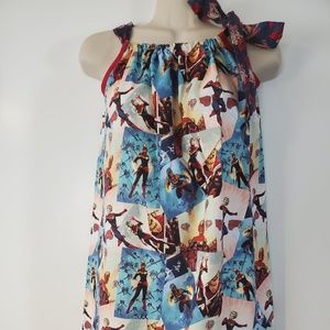 Marvel Cotton Fabric-Captain Marvel Scenes Girls 7